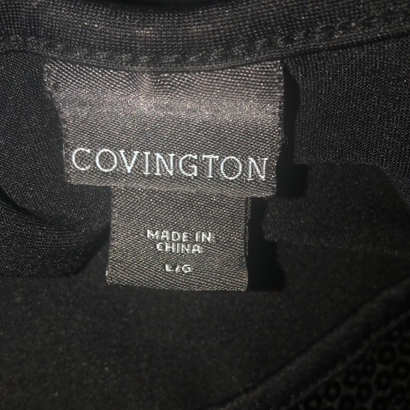 Pretty Black Sequin Blouse by Covington - Picture 9 of 12